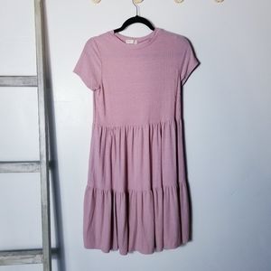 SEE YOU MONDAY PINK TIERED STRETCHY DRESS SIZE LARGE